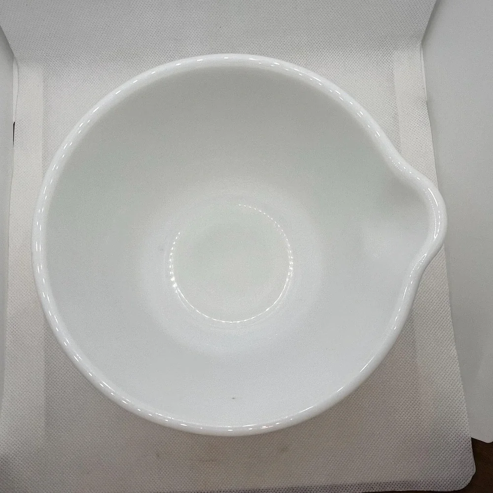 Vintage Pyrex Hamilton Beach Ribbed Mixing Bowl Opal White‎ Milk Glass Retro